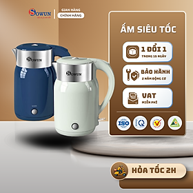 Mua Ấm Siêu Tốc Chính Hãng SOWUN SW1601 1.8L  Chất Liệu INOX Nguyên Khối  Công Suất 1800W Đun Sôi Nước Nhanh