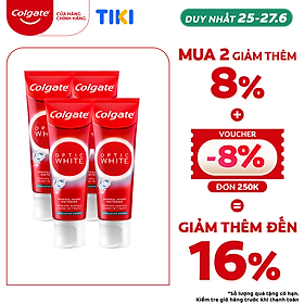 Bộ 4 Kem Đánh Răng Colgate trắng răng Optic White Exfoliating Mineral cho răng sáng bóng 100g/tuýp