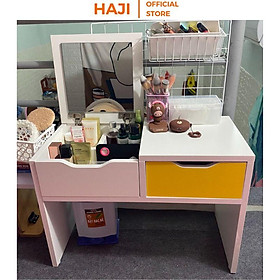 Mua Bàn trang điểm ngồi bệt gương gấp mở tiện dụng  Bàn phấn HAJI có ngăn kéo lưu trữ phối cánh màu vàng bắt mắt A69