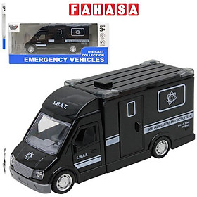 Đồ Chơi Mô Hình Xe Van Cảnh Sát Có Đèn Và Âm Thanh - Swat - Vecto VT53K - Màu Đen