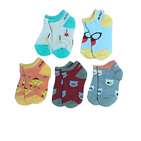 Combo 5 đôi tất cotton AMIGO cho bé trai, bé gái size 3 tháng đến 8 tuổi