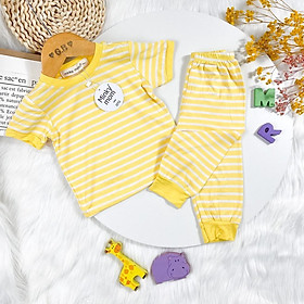 BỘ TAY NGẮN QUẦN DÀI THUN LẠNH SỌC DỆT  MINKY MOM MỀM MỊN CHO BÉ TỪ 7-32KG