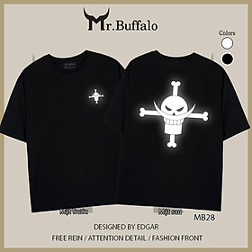 Áo Tay Lỡ Phản Quang Râu Trắng Onepice Mr.Buffalo unisex form rộng có big size MB28