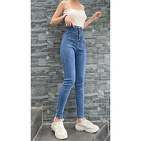 Quần jean nữ lưng cao Julido, chất jean cotton co dãn tôn dáng phụ nữ eo thon mẫu QQS01