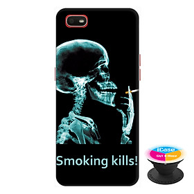 Ốp lưng điện thoại Oppo A1K hình Smoking Kills tặng kèm giá đỡ điện thoại iCase xinh xắn - Hàng chính hãng