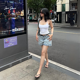 Quần Short Denim Nữ Lưng Vừa Classic Cut Aaa Jeans