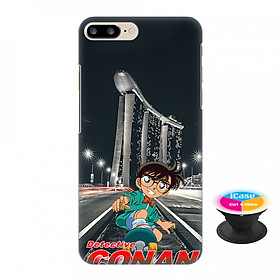 Ốp lưng nhựa dẻo dành cho iPhone 7 Plus in hình Conan - Tặng Popsocket in logo iCase - Hàng Chính Hãng