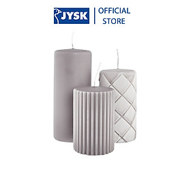 Mua Nến trụ | JYSK Alfred | bộ 3 chiếc | paraffin | xám | DK6xC9/11/14cm