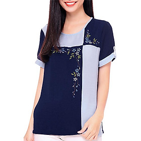 Áo Kiểu Thêu Tay Lật An Thủy 687 - Xanh