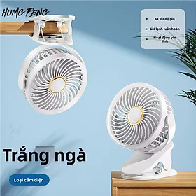 Quạt tích điện mini để bàn pin 10000mAh chạy 24 giờ liên tục 4 chế độ gió xoay 720 độ