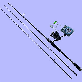 Bộ Cần Câu Lure Đứng Hunting Black 2 Ngọn + Máy Deukio AC Tặng Đầy Đủ Phụ Kiện