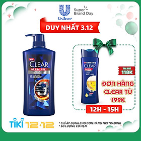 Dầu Tắm Gội Clear Men 3 Trong 1 - Active Clean Sạch Sâu (630g)