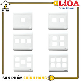 Mặt Hạt Công Tắc LiOA 1 Lỗ, 2 Lỗ, 3 Lỗ, 4 Lỗ, 5 Lỗ, 6 Lỗ Vuông Lắp Âm Tường hoặc Lắp Nổi loại mặt Vuông