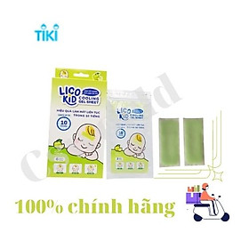 DÁN HẠ SỐT NHANH, GIẢM ĐAU, CHÙM MÁT LẠNH LICO KID TÁO -  Hộp 6 Miếng