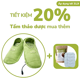 Đôi Giày Chườm Nóng Thảo Dược Giảm Đau Bàn Chân Dùng Điện Phiên Bản Vỏ Đai Bằng Vải Da Lộn - Hapaku