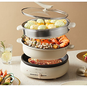 Mua Bếp  Nồi lẩu điện đa năng Bear DHG-C40T1/C40W2  dung tích 4.0 L  chống dính  sử dụng để nấu lẩu  chiên xào - Hàng Chính Hãng