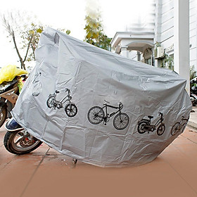 Bạt phủ xe máy, xe đạp loại dày màu ghi