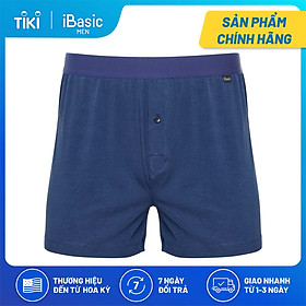 Quần đùi nam cotton mặc nhà iBasic SHM003 - Xanh đen - M