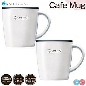 Set 2 cốc inox giữ nhiệt Cafe Mug 330ml, giúp giữ nóng hoặc lạnh trong thời gian tối ưu lên đến 8h tại nhiệt độ mức 70 độ C - Hàng nội địa Nhật Bản