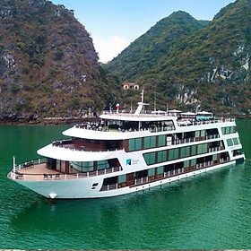 Voucher 2N1Đ Ngủ Đêm Trên Du Thuyền 5 sao Le Theatre Cruises Sang Trọng Tại Vịnh Hạ Long (Khởi Hành Hàng Ngày + Ăn 04 bữa + Vé Tham Quan Lịch Trình 2N1Đ + Phòng Ngủ Trên Du Thuyền) 