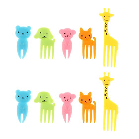 10pcs Food Fruit Forks Cake Little Forks Dessert Forks Kids Cocktail Sticks A