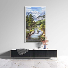 Tranh canvas phong cách sơn dầu - Phong cảnh Thác nước - PC027