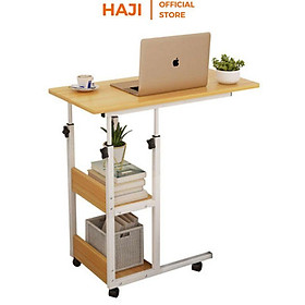 Mua Bàn đa năng kèm kệ có bánh xe di động HAJI Bàn làm việc tại nhà có thể làm tab đầu giường thiết kế nhỏ gọn thông minhC22