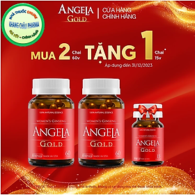 Combo 2 hộp 60 viên ANGELA GOLD tăng cường sinh lý nữ tặng 1 hộp 15 viên không chứa thành phần mầm đậu nành