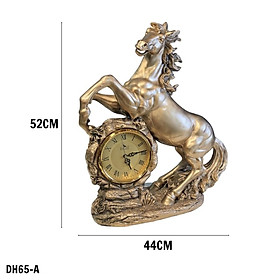 Đồng hồ để bàn tượng ngựa phong cách tân cổ điển  hàng nhập khẩu Hong Kong  cao cấp DH65-A