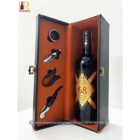 Mua Set quà tặng hộp da cao cấp 1 chai vang Ý 68 kèm phụ kiện