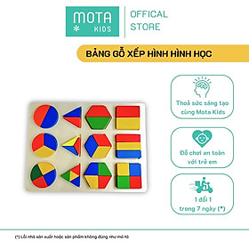 [M93-999 - Mota Montessori] Đồ chơi cho bé Bảng gỗ xếp hình khối hình học đủ loại - Hàng chính hãng