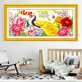 Mua Tranh đính đá - Tranh thêu chữ thập Cha mẹ 109*50cm - tự thêu