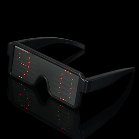 LED Party Glasses Rechargeable Toy Glasses with Multiple Animation Modes Work for 8 Hours for Holiday Party KTV DJ