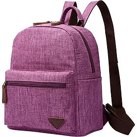 Lady's college Wind casual backpack canvas Waterproof Student Bag - Purple