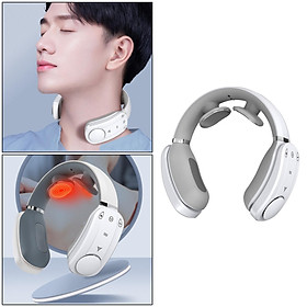 Neck Fan Cooling Heater Heating Massager for Muscle Relax 3 Modes 15 Levels Portable Air Conditioner Massage Equipment for Home Office