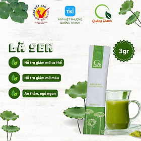 Gói mini 3g - Bột Lá Sen Sấy Lạnh Quảng Thanh - Hỗ trợ mất ngủ - hỗ trợ giảm mỡ tạng và mỡ cơ thể - hạ mỡ máu
