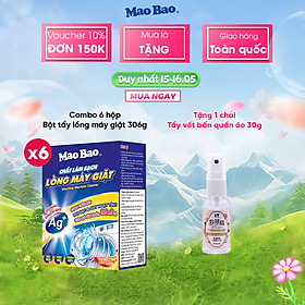 Combo 6 Hộp Bột Tẩy Vệ Sinh Lồng Máy Giặt Mao Bao 306g
