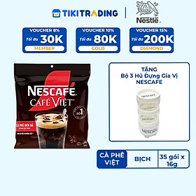 [Tặng bộ 3 hũ đựng gia vị Nescafe] Cà phê Hòa tan NESCAFÉ CAFÉ VIỆT 35 gói Vị Mạnh đặc trưng