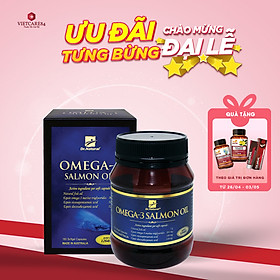 Viên uống Omega 3 dầu cá Hồi nhập khẩu chính hãng Úc OMEGA 3 SALMON OIL (180 viên) hỗ trợ giảm mỡ máu, giảm nguy cơ xơ vữa động mạch, cung cấp các chất dinh dưỡng cần thiết cho não bộ, tốt cho mắt