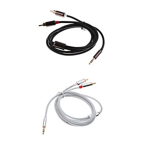 2pcs 3.5mm Male to 2 Dual RCA Stereo Audio Adapter Y Cable Speaker 1m/3.3ft