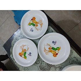 Sét 10 đĩa nhựa trắng tròn cao cấp việt nhật