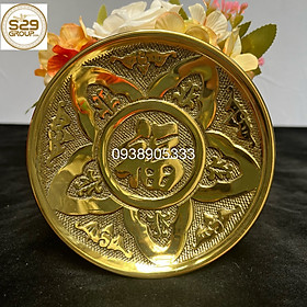 Mua Đĩa đựng trái cây bằng đồng vàng chữ phúc dk 15cm tác dụng để trưng hoa quả bàn thờ thần tài thổ địa bàn thờ gia tiên