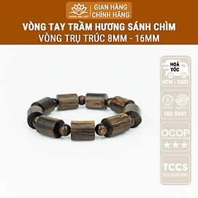 Vòng Tay Trầm Hương Trụ Trúc Sánh Chìm Tự Nhiên (Nam)
