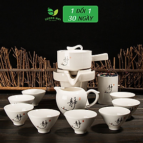 Mua Bộ ấm chén pha trà cối xay 10 món Bạch Định