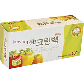 Hộp 100 Túi Đựng Thực Phẩm Hàn Quốc Size M + Tặng Hồng Trà Sữa (Cafe) Maccaca 20g
