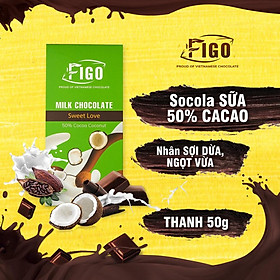 Kẹo socola sữa nhân Dừa 50g ăn vặt văn phòng FIGO