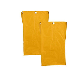2x Oxford Waterproof Janitorial Cleaning Cart Bag Storage Bag Cleaner Yellow