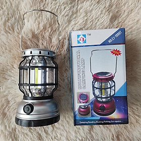 Đèn Cắm Trại ZJ-1990T Dùng Pin Sạc Và Năng Lượng Mặt Trời Có Cổng USB Có Thể Sạc Điện Thoại
