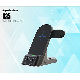 Mua Đế Sạc Không Dây 6in1 Tích Hợp Đồng Hồ Báo Thức - Home and Garden