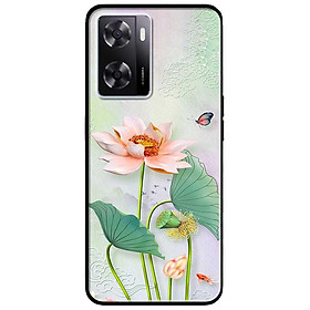 Ốp lưng cho Oppo A15 - A15s - Oppo A35 4G - A17 - A17K - Oppo A57 - A95 5G - Tranh Sen Trắng - Hàng Chính Hãng